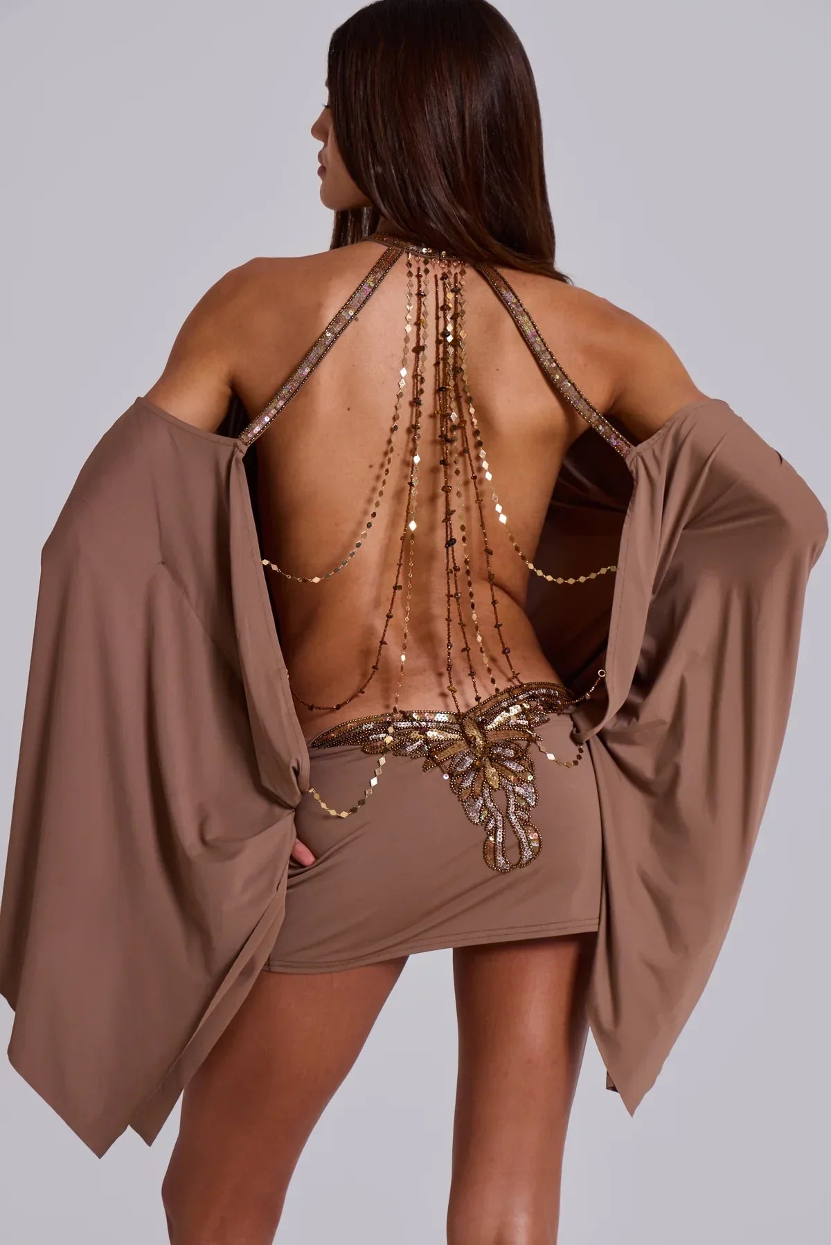 The Alula Embellished Butterfly Mini Dress