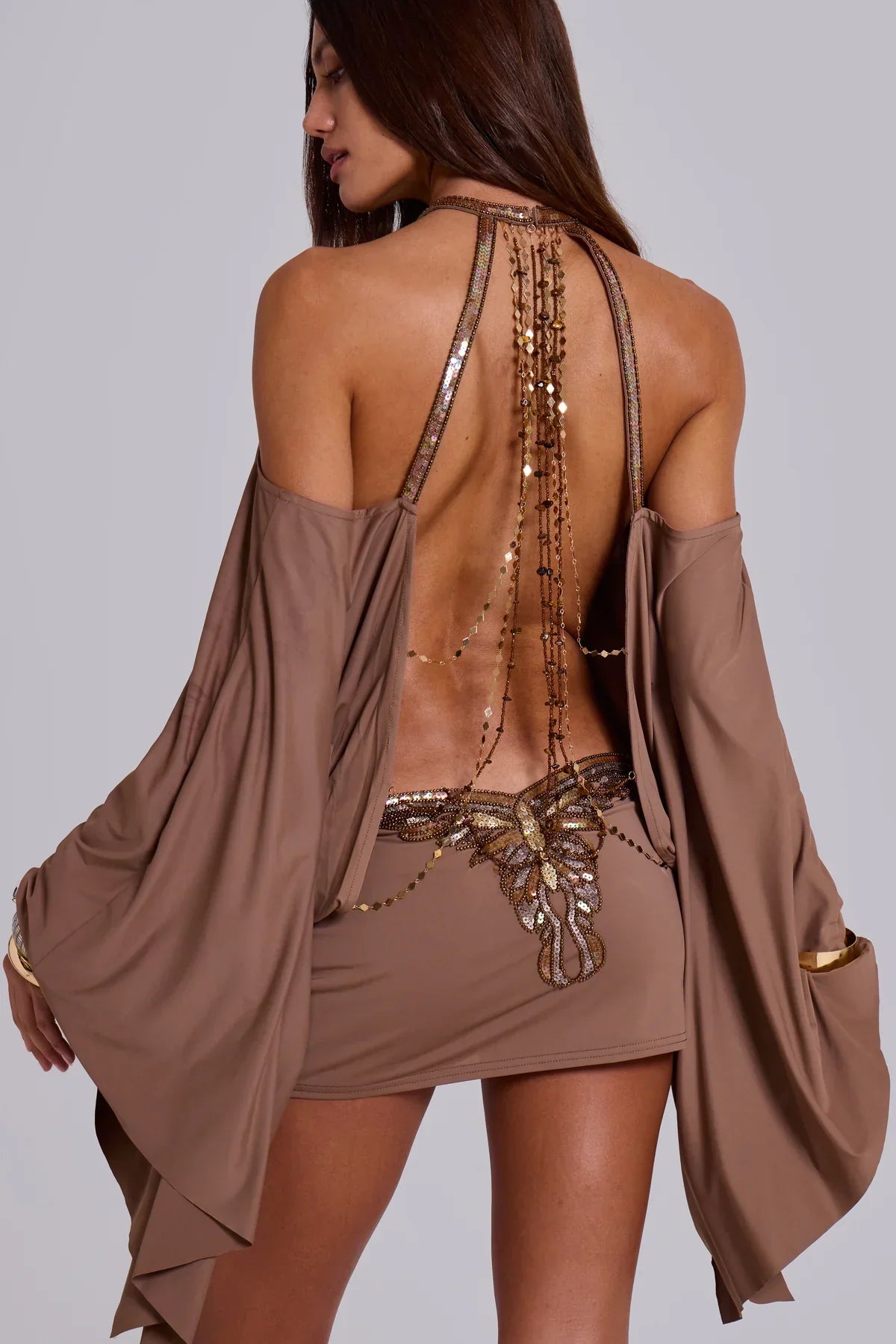 The Alula Embellished Butterfly Mini Dress
