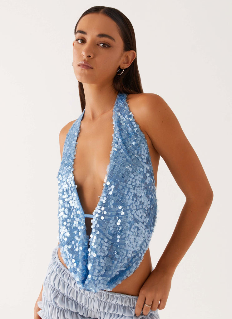 Rio Dreams Cowl Neck Halter Top