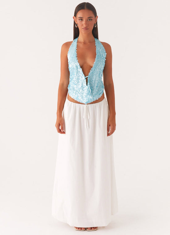 Rio Dreams Cowl Neck Halter Top