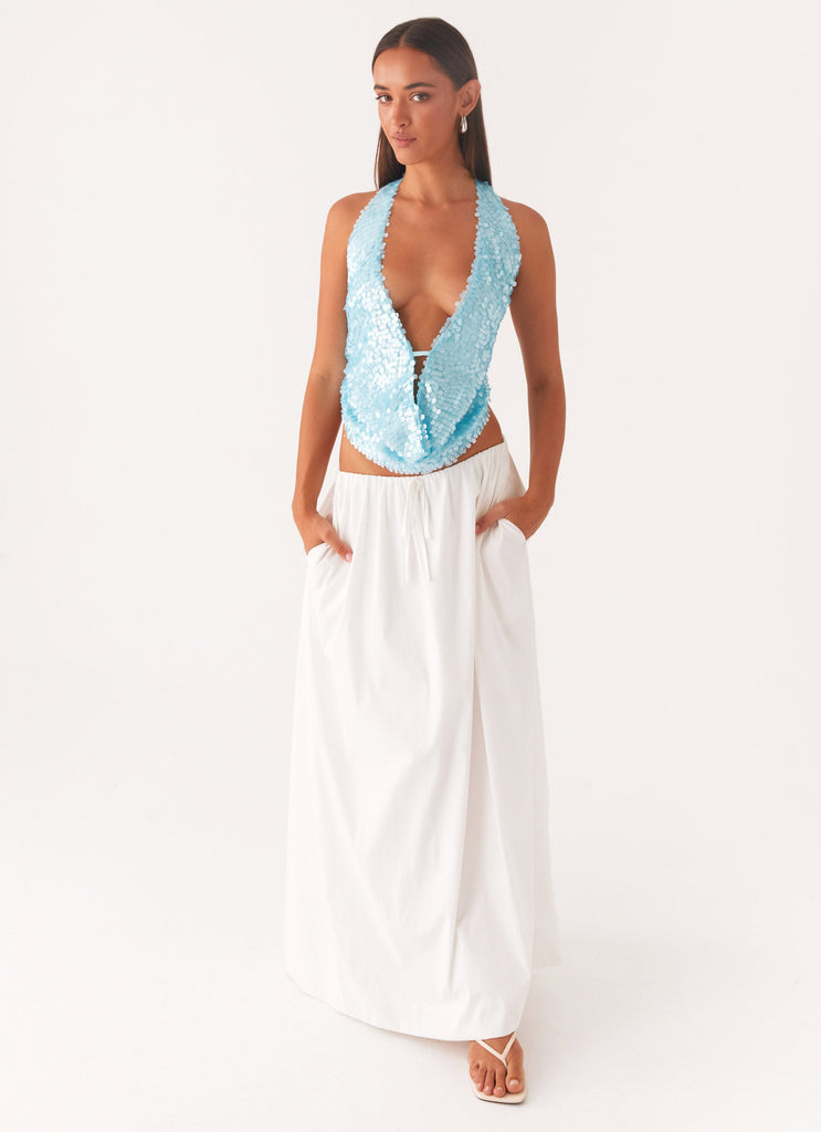 Rio Dreams Cowl Neck Halter Top