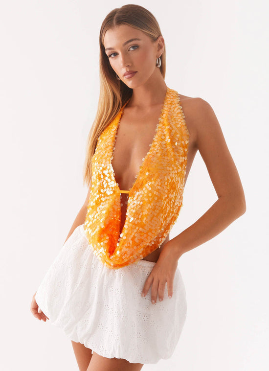 Rio Dreams Cowl Neck Halter Top